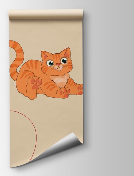 Fototapeta Motiv koček a míčku, Fototapety se zvířaty, Populární fototapety - Tapeko.co.cz