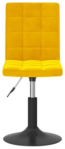 Otočné jídelní židle 4 ks hořčicově žluté samet 3089296