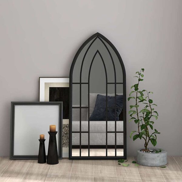 Zrcadlo černé 100 x 45 cm železo do interiéru 3093524