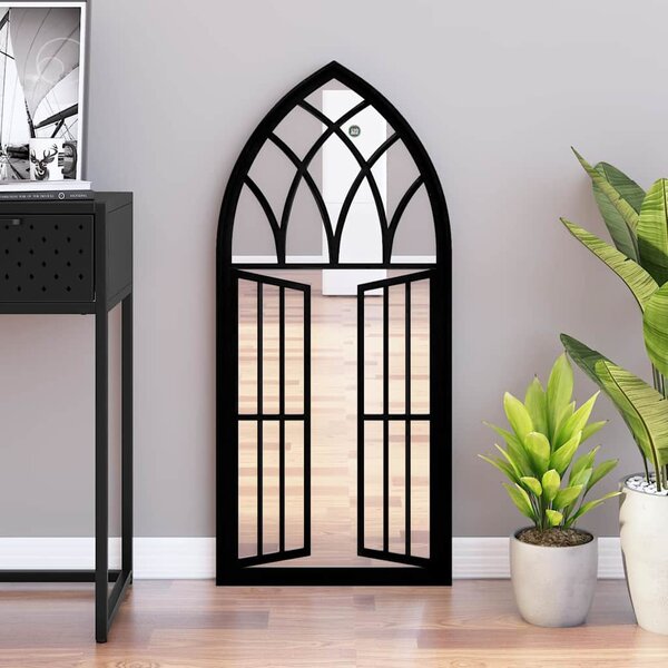 Zrcadlo černé 100 x 45 cm železo do interiéru 3093532