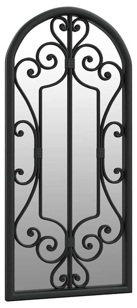 Zahradní zrcadlo černé 100 x 45 cm železo do exteriéru 318374