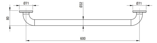 Deante příslušenství, držák na zeď 60 cm, chromová, DEA-NIL_041C