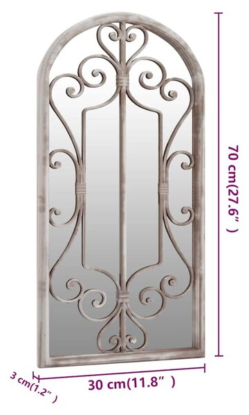 Zahradní zrcadlo pískové 70 x 30 cm železo do exteriéru 318375
