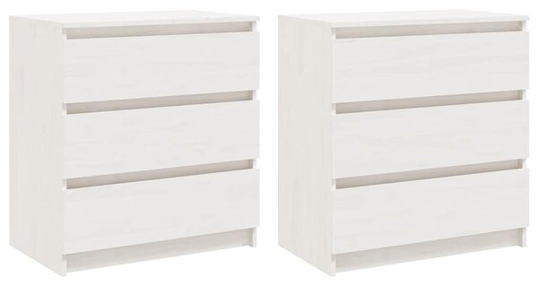 Noční stolky 2 ks bílé 60 x 36 x 64 cm masivní borovice 3093548