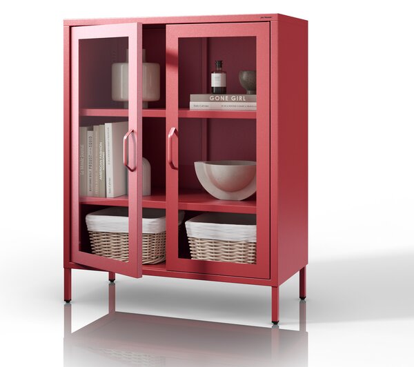 Vitrína GINA, 800 x 1015 x 400 mm, Modern: červená barva