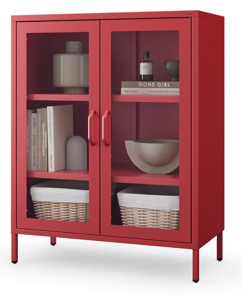 Vitrína GINA, 800 x 1015 x 400 mm, Modern: červená barva