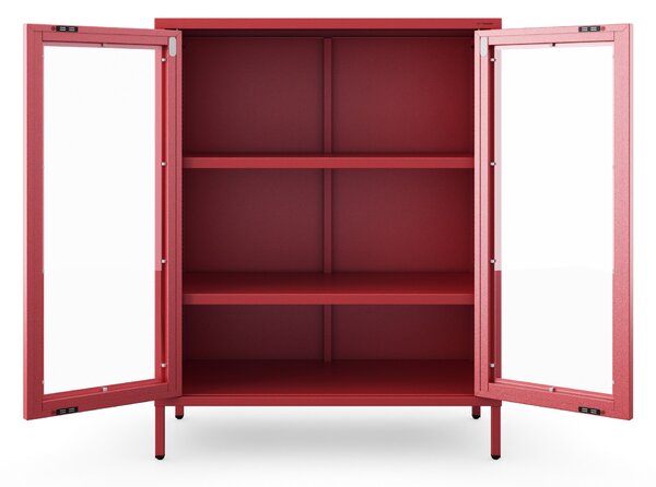 Vitrína GINA, 800 x 1015 x 400 mm, Modern: červená barva