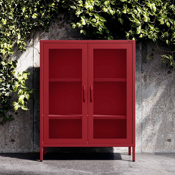 Vitrína GINA, 800 x 1015 x 400 mm, Modern: červená barva