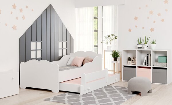 Dětská postel se dvěma lůžky ANNA 160 × 80 cm s úložným šuplíkem