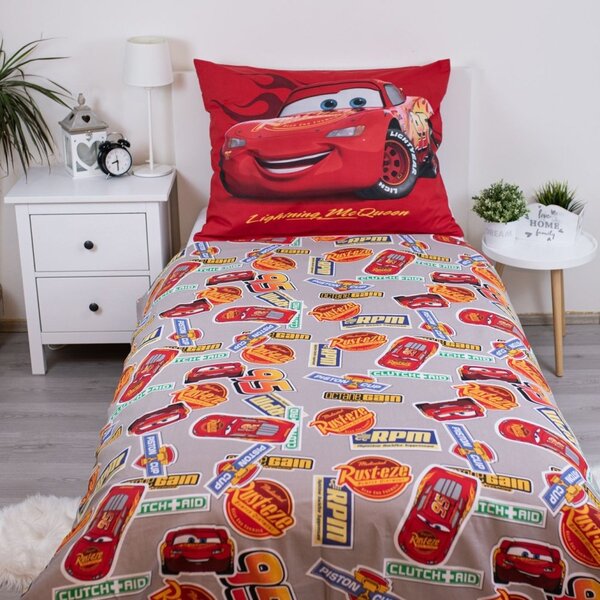 Bavlněné ložní povlečení Auta / Cars - motiv legenda Blesk McQueen - 100% bavlna - 70x90 cm + 140x200 cm