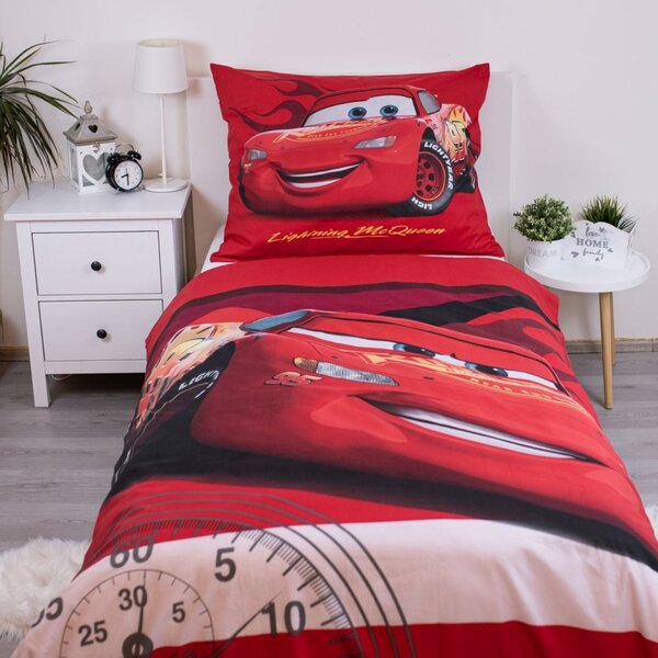 Bavlněné ložní povlečení Auta / Cars - motiv legenda Blesk McQueen - 100% bavlna - 70x90 cm + 140x200 cm