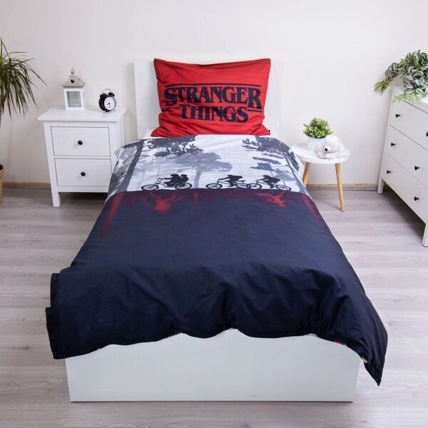Oboustranné bavlněné ložní povlečení Stranger Things - motiv Upside Down - 100% bavlna - 70x90 cm + 140x200 cm