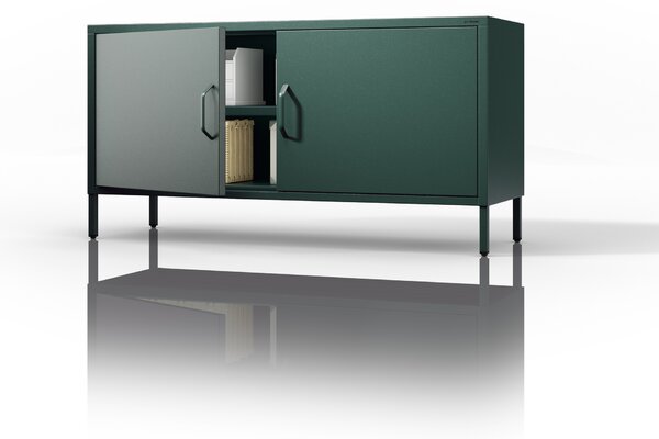 TV stolek na nohách ROSA, 1150 x 595 x 400 mm, Moderní: lahvově zelená barva