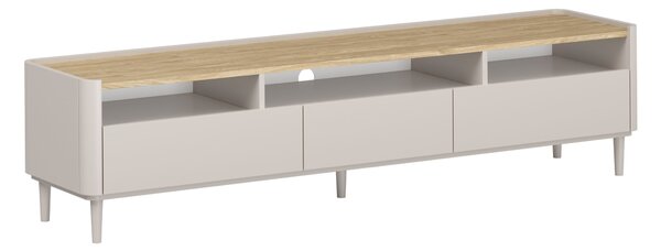 TV stolek Elivo 200 cm na nožkách - kašmírová / dub olejovaný