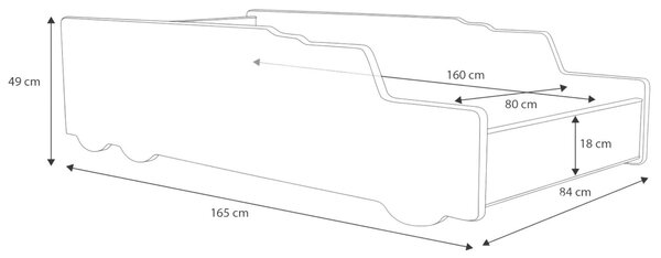 Dětská postel AUTO 160 × 80 cm – motiv raketa