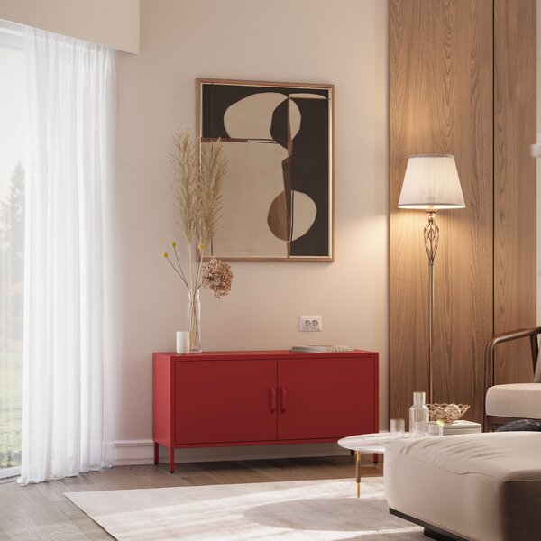 TV stolek na nohách ROSA, 1150 x 595 x 400 mm, Moderní: červená barva