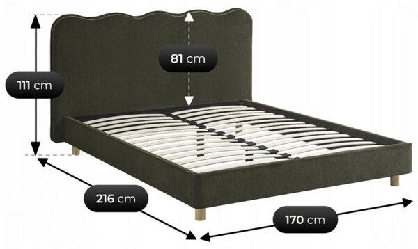 Manželská postel 160 cm Izimir 160 (zelená) (s roštem)