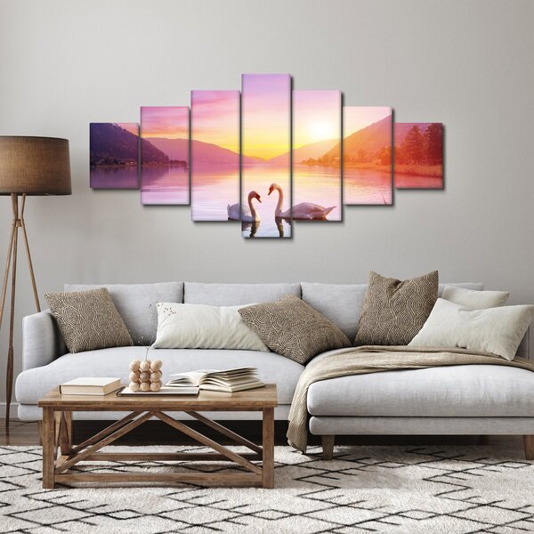 Obraz zamilovaných labutí (210x100 cm)