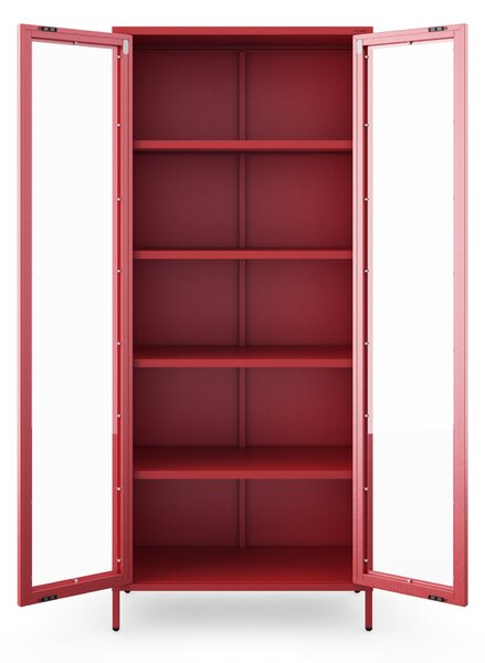 Vitrína ANGELO, 800 x 1850 x 450 mm, Modern: červená