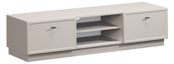 TV stolek Lorini 150 cm se zásuvkami – kašmírová / černé úchytky T-bar