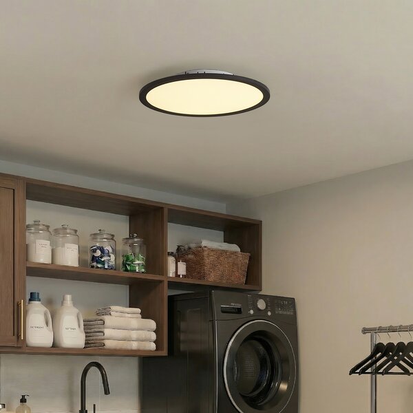 Chytrý LED panel černý 40 cm vč. LED stmívání do teplých tónů s dálkovým ovládáním - Knob