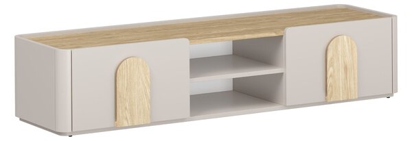 TV stolek Amilio 170 cm se zásuvkou - kašmír / olejovaný dub / úchyty světlý dub