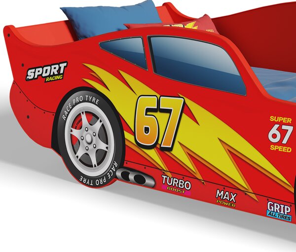 Dětská postel CARS 140 × 70 cm bez matrace – červené auto