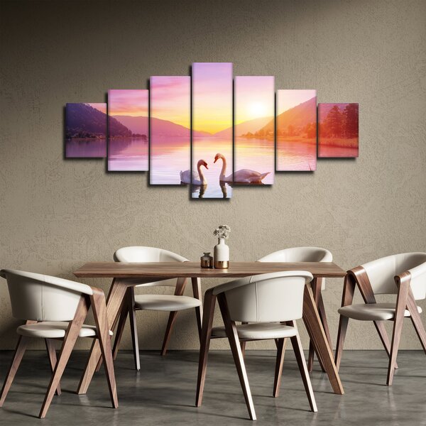Obraz zamilovaných labutí (210x100 cm)