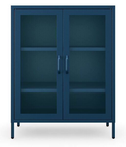 Vitrína GINA, 800 x 1015 x 400 mm, Modern: tmavě modrá barva