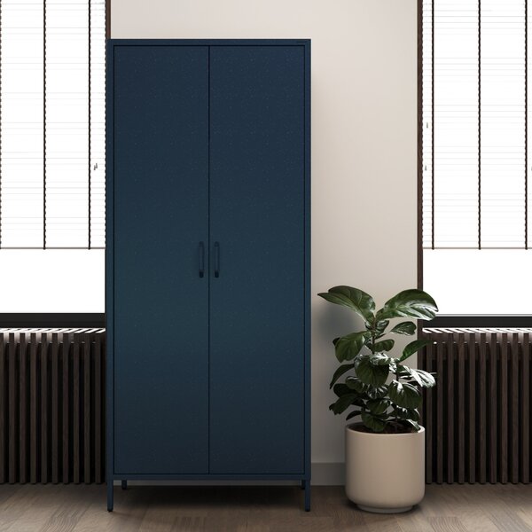 Šatní skříň FLAVIO, 800 x 1850 x 450 mm, Modern: tmavě modrá barva