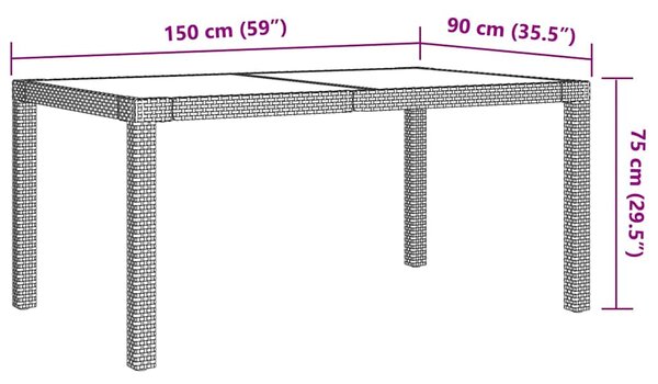 7dílný zahradní jídelní set s poduškami polyratan černošedý 3094936