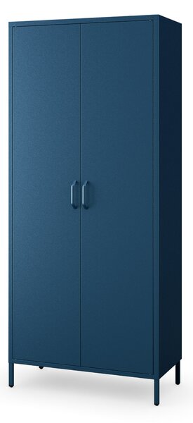 Šatní skříň FLAVIO, 800 x 1850 x 450 mm, Modern: tmavě modrá barva