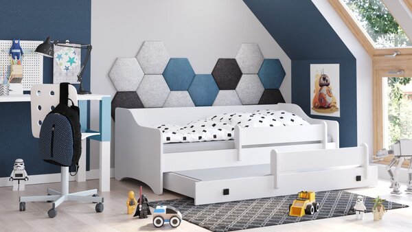 Dětská postel se dvěma lůžky ERIK 160 × 80 cm – černé úchytky
