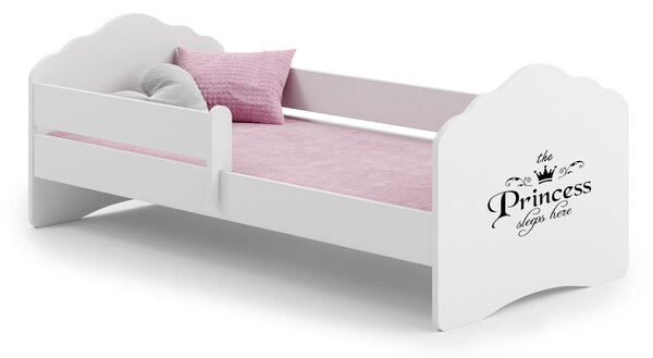 Dětská postel FALA 140 × 70 cm s ochrannou zábranou – motiv princezna