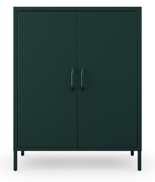 Kovová nízká skříňka s policemi VITO, 800 x 1015 x 400 mm, Modern: zelená láhev barva