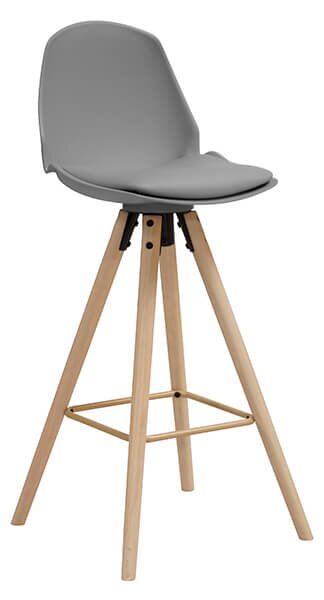 Oslo barová židle 106 cm šedá / natur