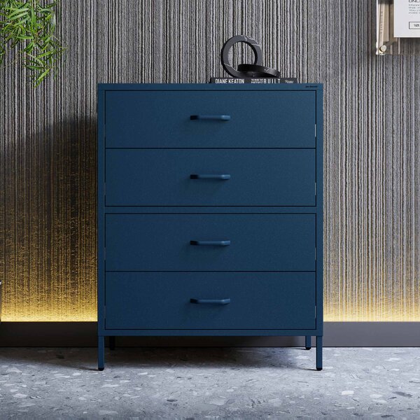 Komoda CARLA, 800 x 1015 x 400 mm, Modern: tmavě modrá barva