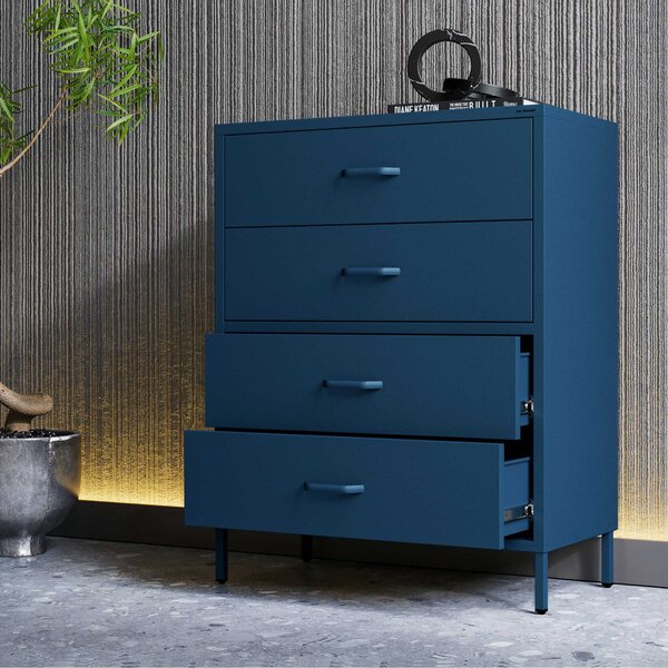 Komoda CARLA, 800 x 1015 x 400 mm, Modern: tmavě modrá barva