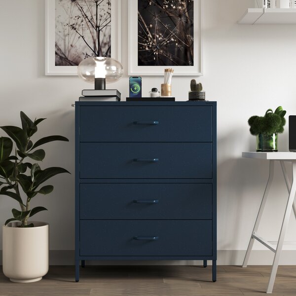 Komoda CARLA, 800 x 1015 x 400 mm, Modern: tmavě modrá barva