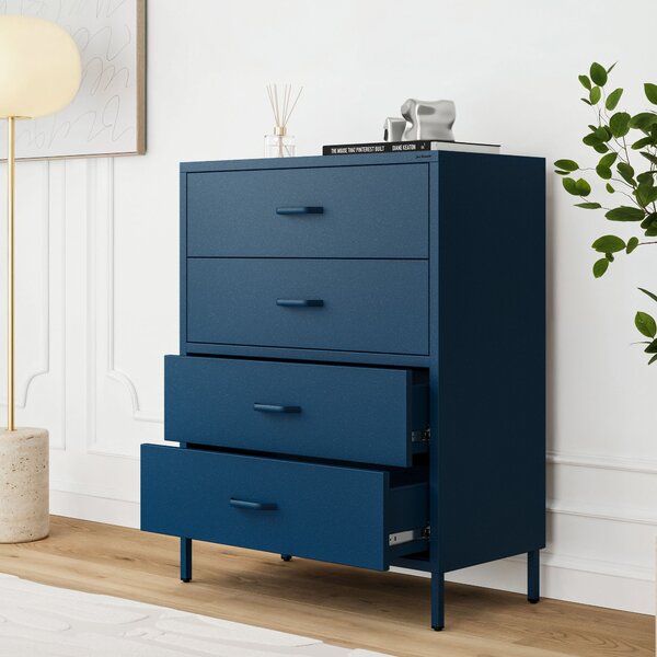 Komoda CARLA, 800 x 1015 x 400 mm, Modern: tmavě modrá barva