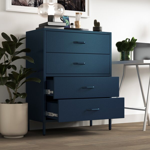 Komoda CARLA, 800 x 1015 x 400 mm, Modern: tmavě modrá barva