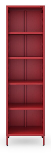 Kovový regál MARIO, 500 x 1800 x 350 mm, Modern: červená barva