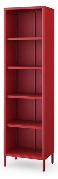 Kovový regál MARIO, 500 x 1800 x 350 mm, Modern: červená barva