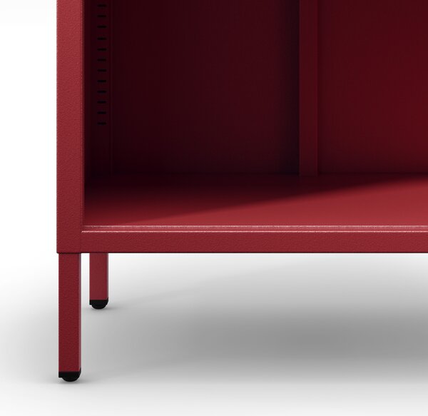 Kovový regál MARIO, 500 x 1800 x 350 mm, Modern: červená barva