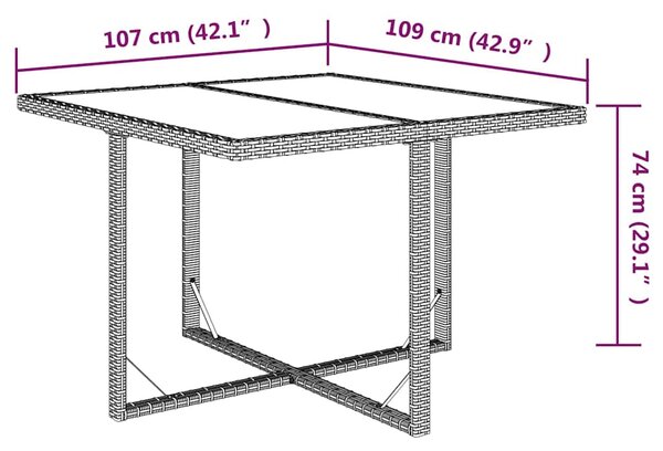 9dílný zahradní jídelní set s poduškami polyratan černý 3095506