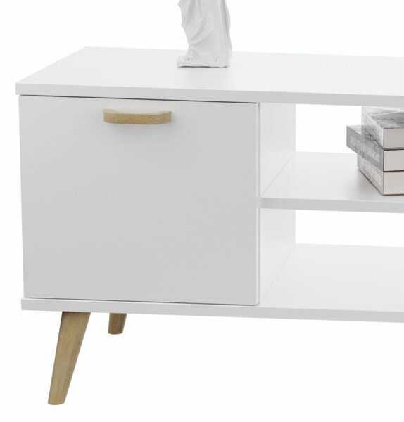 TV stolek FOCUS 135 cm – bílá, skandinávský styl