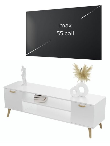 TV stolek FOCUS 135 cm – bílá, skandinávský styl