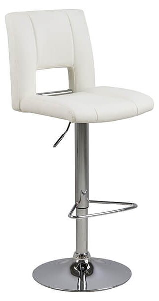 Sylvia barová židle bílá ekokůže / chrom