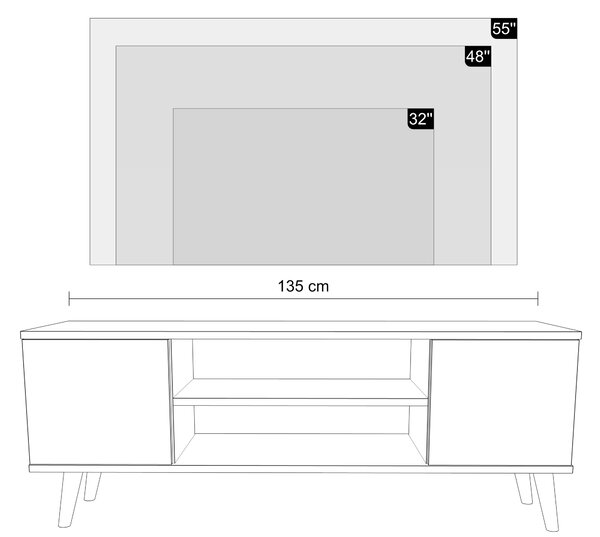 TV stolek FOCUS 135 cm – dub Craft zlatý / bílá