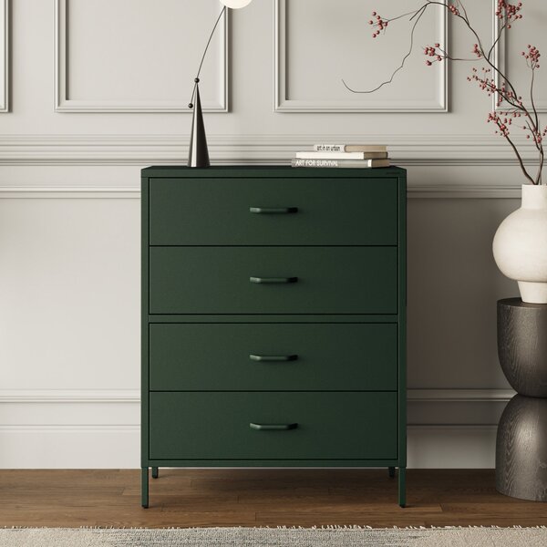 Komoda CARLA, 800 x 1015 x 400 mm, Modern: zelená láhev barva